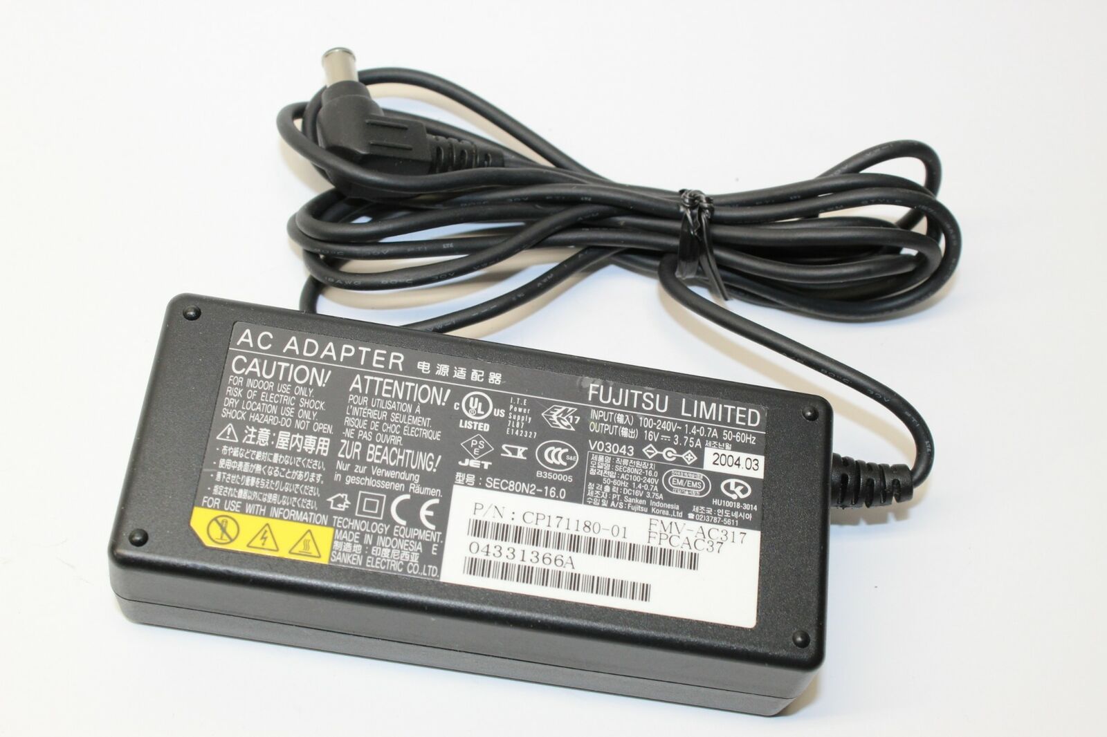 New 16V 3.75A Fujitsu FMV-AC317 Power Supply Ac Adapter - Click Image to Close
